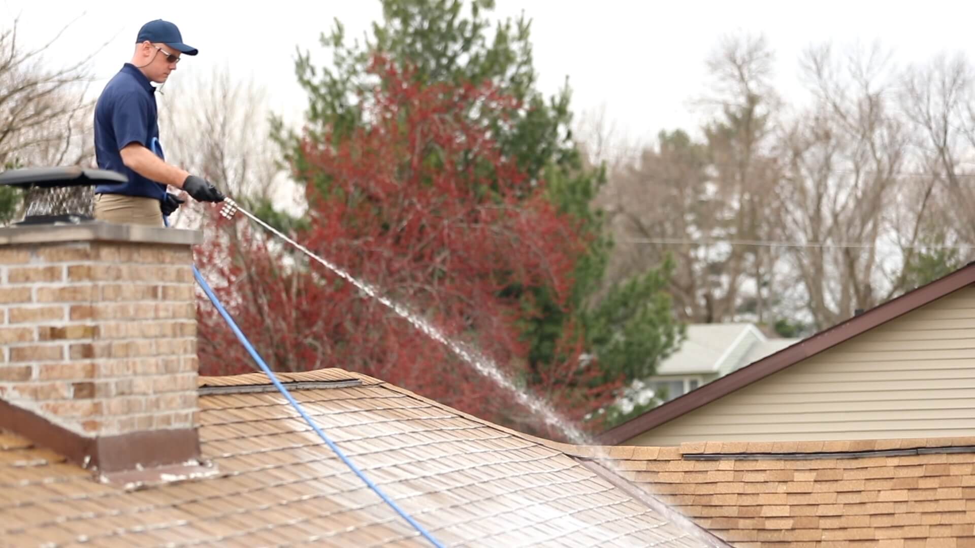 power wash roof